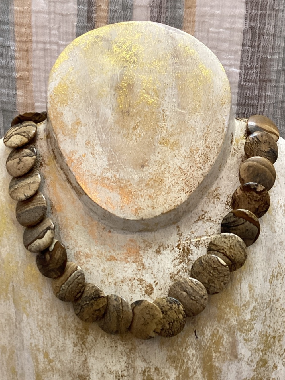 Picture jasper necklace Earthy & grounding Boho-rustic Organic minimalist